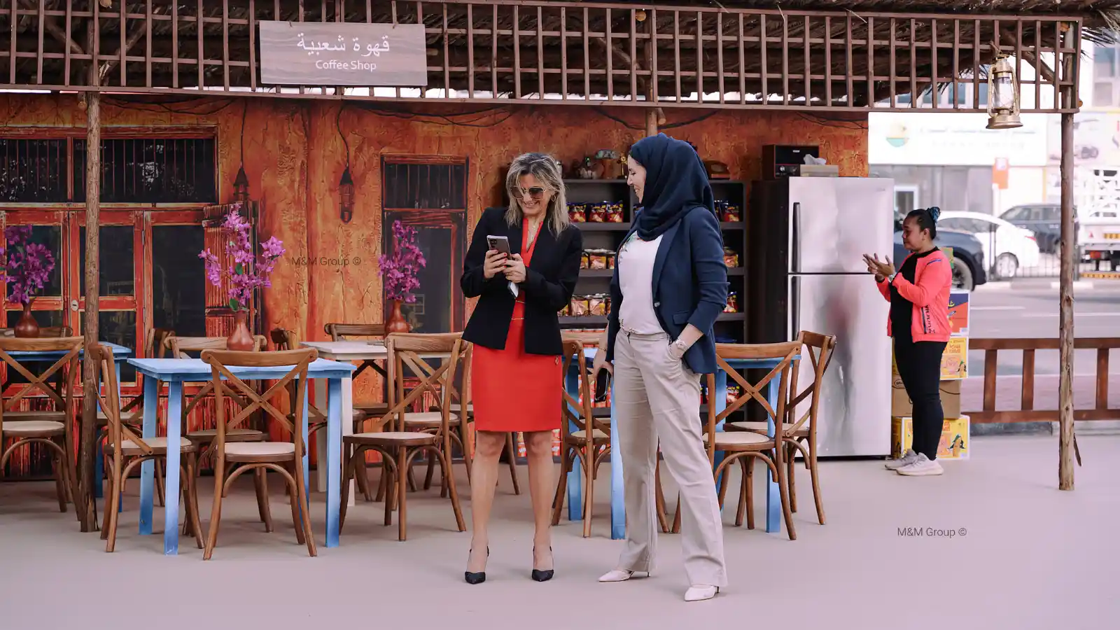 Traditional UAE-inspired coffee shop activation during AW Rostamani National Day celebration in Dubai