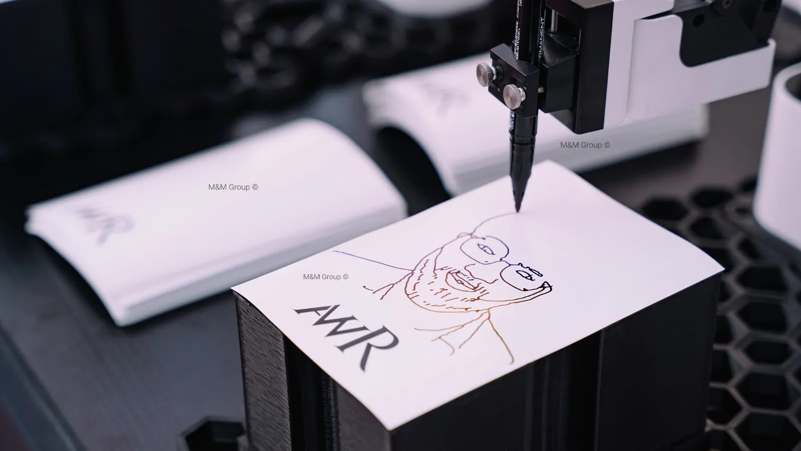 AI sketch robot guest activation during AW Rostamani UAE National Day event