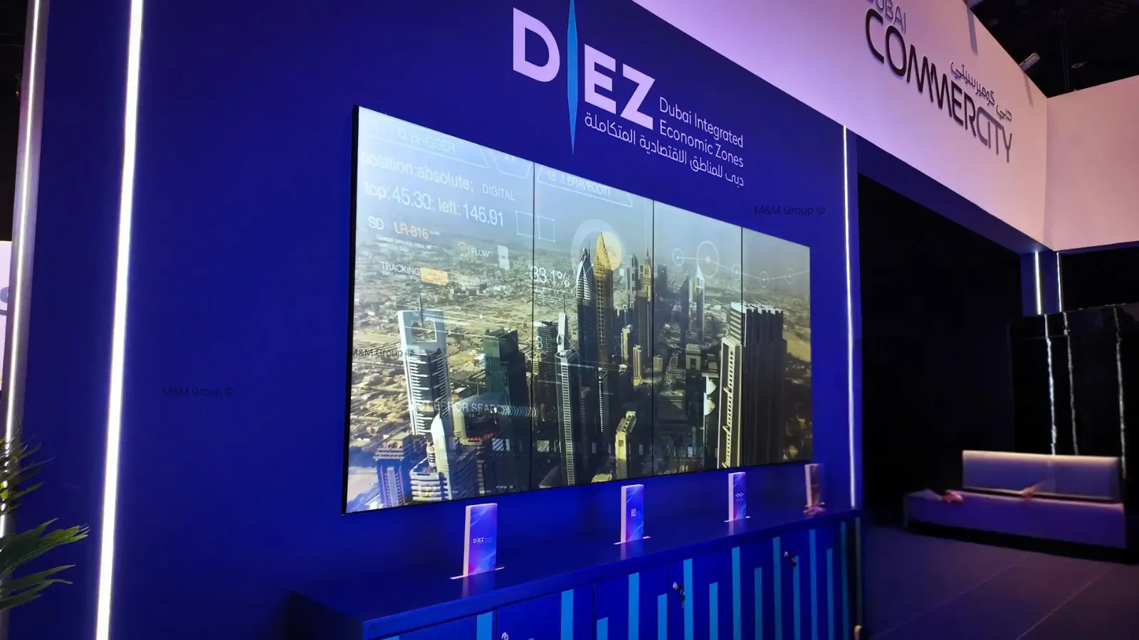 DIEZ GITEX AI stand with large video wall in Dubai