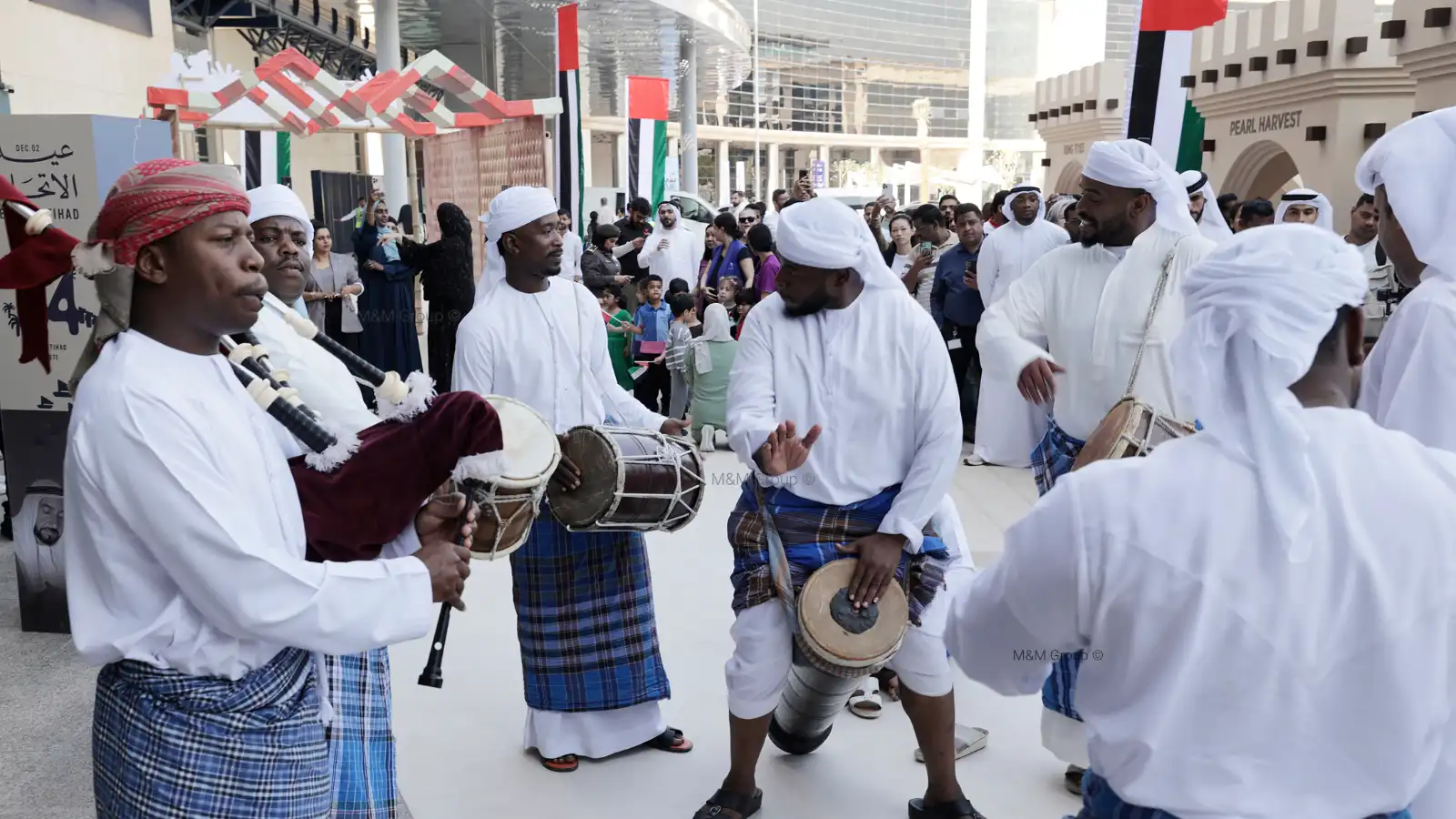 Traditional live cultural performance during the Dubai Airport Freezone UAE National Day celebration event in Dubai